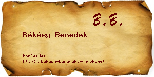 Békésy Benedek névjegykártya