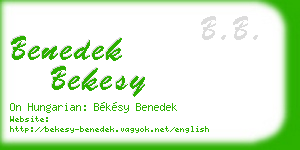 benedek bekesy business card