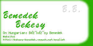 benedek bekesy business card